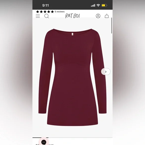 Rat Boi Boatneck Dress - Bordeaux - Picture 3 of 4